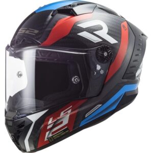 LS2 Thunder Carbon Supra FF805 Casco Integral Moto Rojo/Azul